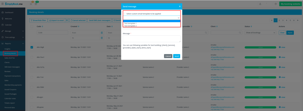 Custom email plugin select template in emailing from report.png
